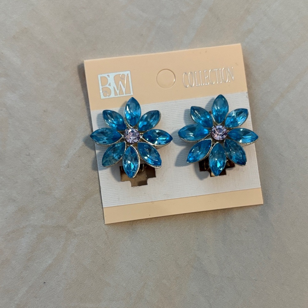 Blue Floral Earrings